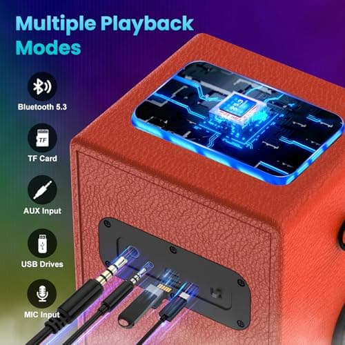 Bluetooth Speaker, 120W Peak Power Portable Speakers Wireless (Orange) — view 5