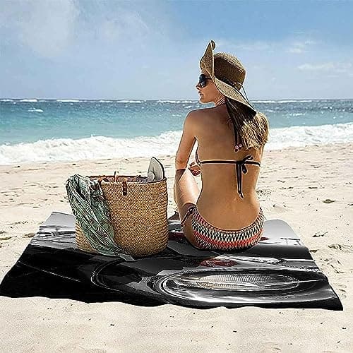 Bath Sheet Boys Girls 3D Black Headlights Print Towel Fast Drying Beach Swimming Towel Quick Dry Towel Towels For Sports Travel Hotel Spa For Camping 90 X 180 Cm — view 2