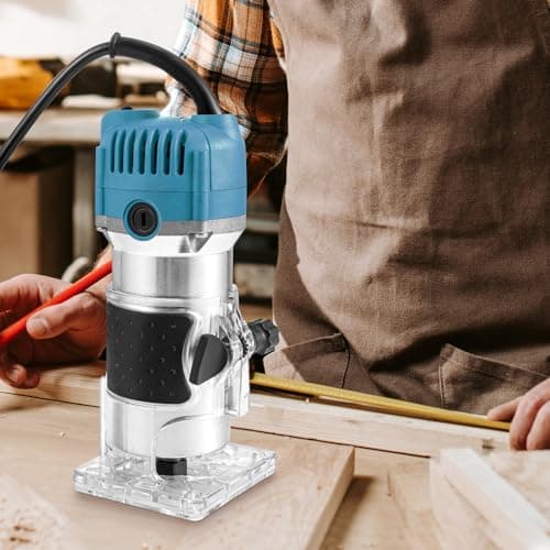 Trintion 1/4" Electric Hand Trimmer 30000RPM Wood Trimmer Palm Router Power Routers Tool for Wood/Laminate Flooring(Blue) — view 3