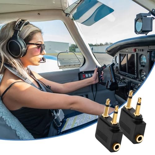 AXFEE 2PC Airplane Flight Headphone Adapters(Gold Plated 3.5mm,Black) — view 4