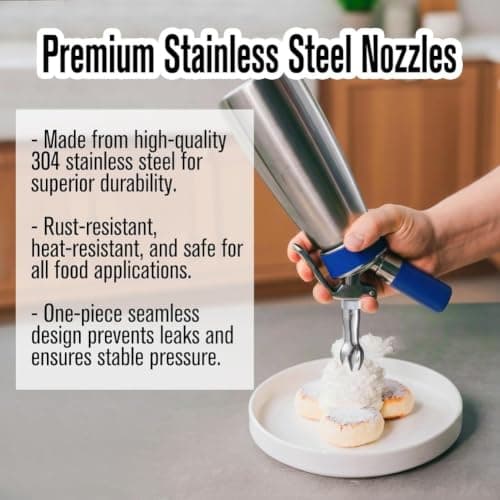 Wudhgslc Nozzle Whipped Cream Nozzles with Adapter for Decorating — view 6