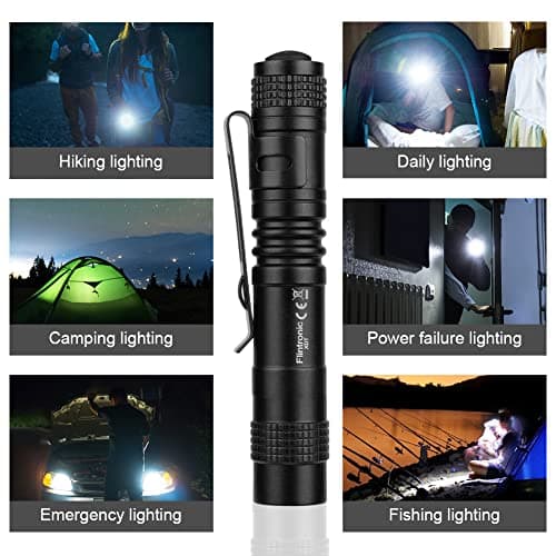 flintronic 2PCS Mini Torch, 3.5" Pocket LED Torch Flashlight with Pocket Clip, Ultra Bright Waterproof Pocket Light for Household, Workshop, Repair, Hiking, Powered by 1*AAA Battery (not Included) — view 6
