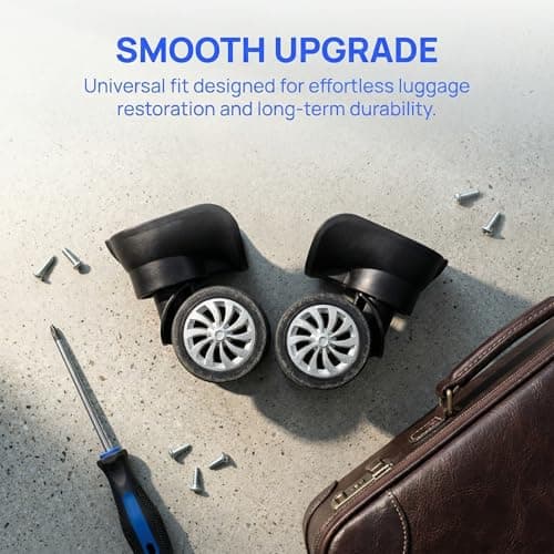 Replacement Wheel Black Plastic for Travel Luggage, Swivel Caster 4pcs — view 3