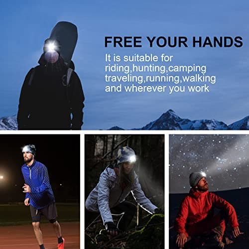 Unisex LED Lighted Beanie, USB Rechargeable Headlamp Hat, Cap with Light Hands Free Head Torch, Winter Warm Gifts for Men and Women Black — view 5