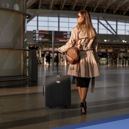 LUGG Cabin Size Lightweight Luggage - Durable 600D Polyester Snowflake Push Up Trolley - Solid Wheels - Easyjet, Ryanair, British Airways - Airway Locker (56x45x25cm) — view 6