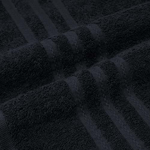 Extra Large Jumbo Bath Sheets Pack of 2 | 100% Cotton Bath Towels 85 x 200 cm | Luxury Hotel Quality Oversized Beach Towels | Soft, Thick & Highly Absorbent (BLACK) — view 2