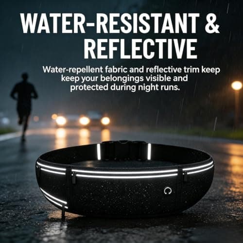 Running Belt for Woman & Man,Lightweight Water Bottle Holder with 3 Pockets — view 5