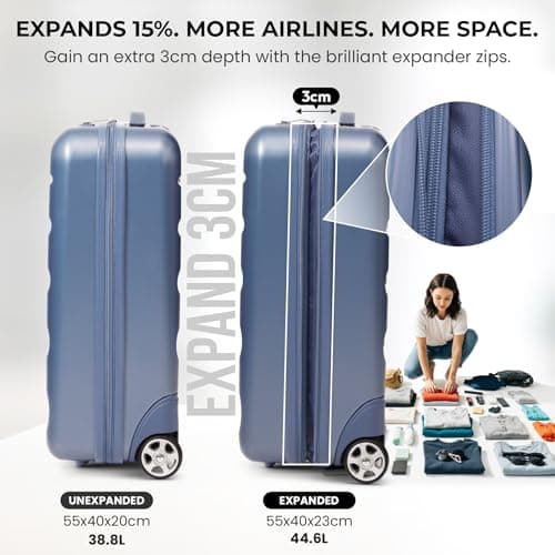 Aerolite 55x40x20 Expandable Ryanair Priority Cabin Suitcase, 2 Wheels — view 3