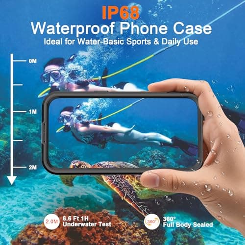 ShellBox Case for iPhone 17 Air Waterproof Magnetic Phone Cover, IP68 Full-Body Protection, Military-Grade Shockproof & Built-in Screen Camera Button Lens Protector, Underwater Filming, Black — view 2
