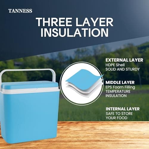 Tanness 24L Cool Box, Insulated Cooler Box & Ice Box for Camping & Picnics — view 2