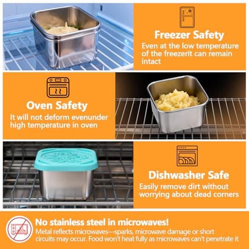 EeSkap 8 Pack 6oz Snack Box Containers with Silicone Lids — view 6
