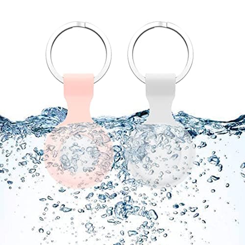 2 Pack Airtag Case Holder for Apple Air Tag, Airtag Case with AntiLost Keychain, Silicone Protective Cover for Kids' Backpacks, Dog Collars, Luggage, MultiColor Protective AirTag Accessories — view 3