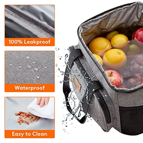 Lifewit Lunch Bag 15L 24 Can Insulated Lunch Box Soft Cooler Cooling Tote for Adult Men Women, Grey — view 3