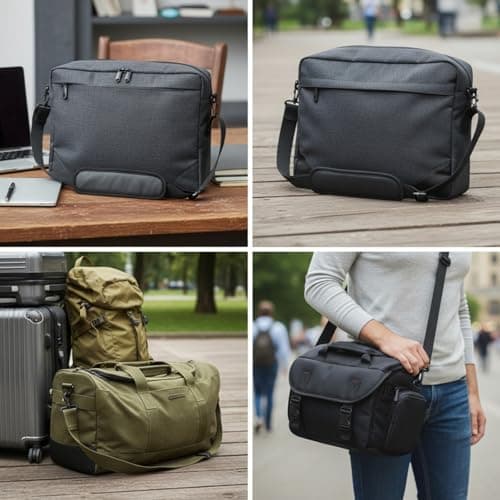 LTG PRO® Adjustable Padded Shoulder Strap – Replacement Bag Strap Belt for Laptop, Travel, Gym, Briefcase Handbag, Football & Camera Bags – Soft Shoulder Pad – Durable Nylon with Clips (Black) — view 4