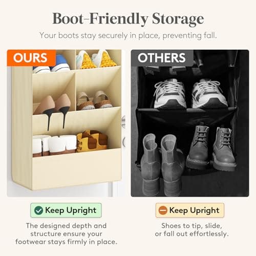 Lifewit 6 Tier Over the Door Shoe Organiser Hanging Rack Holder, Beige — view 4