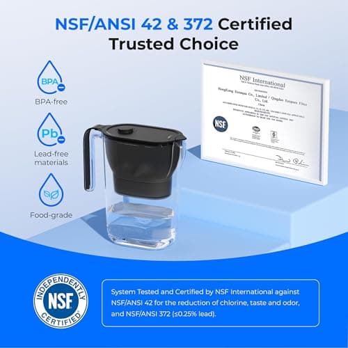 Waterdrop PT-05BL-L Water Filter Jug, 3 Months, 2.5L, NSF Certified, Black — view 4