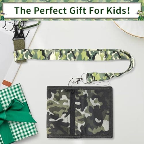 Slim Camouflage Wallet, Boys Camo Purse, Canvas Outdoor Sports Wallet — view 6