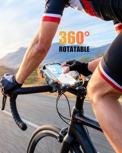Glangeh Bike Phone Holder, [Upgraded Reinforced Clamp] Motorbike Phone Mount with Secure Lock, Universal 360° Rotatable Bike Phone Mount Compatible with iPhone 17 Pro Max/15/S25 Ultra, 4.7-6.9’’ Phone — view 4