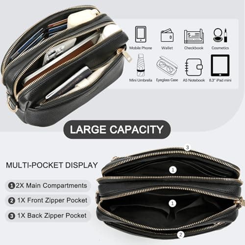 HILAEX Crossbody Bags for Women RFID Blocking & Anti-Theft Function — view 3