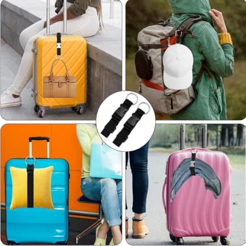 2 Pack Luggage Straps Add a Bag,Adjustable Jacket Holder & Suitcase Belt to Secure Extra Bags, Hands-Free Travel Accessory — view 3