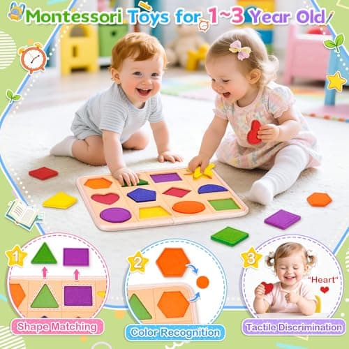 Montessori Toy for 1 2 3 Year Old Boy Girl Gift Puzzle Present Shape Sorter — view 3