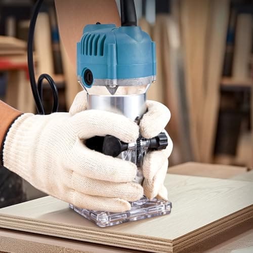 Trintion 1/4" Electric Hand Trimmer 30000RPM Wood Trimmer Palm Router Power Routers Tool for Wood/Laminate Flooring(Blue) — view 2