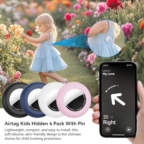 4 pack for Apple Airtag Holder kids,Waterproof for air tag holder with Invisible pin,Silicone for air tag. holder kid Hidden Inside Clothes,Backpack,pocket,luggage for Children Elderly — view 2