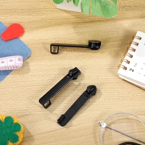 Mobestech Zipper Pull Replacement Kit 6 Pack 8# for Luggage and Backpacks Black Zinc Alloy Smooth Gliding Easy Replacement Repair Accessory — view 5