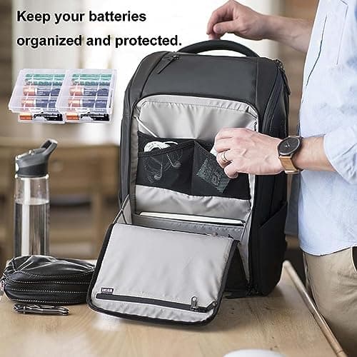 NAYAGOGO 9 Pcs Clear Plastic Cell Battery Storage Case Holder Box, AA/AAA Cell Battery Storage Case, Battery Case Hard Plastic Batteries Storage Boxes, for AA/AAA Batteries and Rechargeable Batteries — view 5