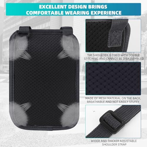 RFID Neck Wallet for Travel, Neck Wallet with RFID Blocking, Waterproof Passport Holder with Adjustable Strap, Hidden Travel Pouch Crossbody Bag for Men & Women, with Multiple Zip Pockets(Black) — view 5