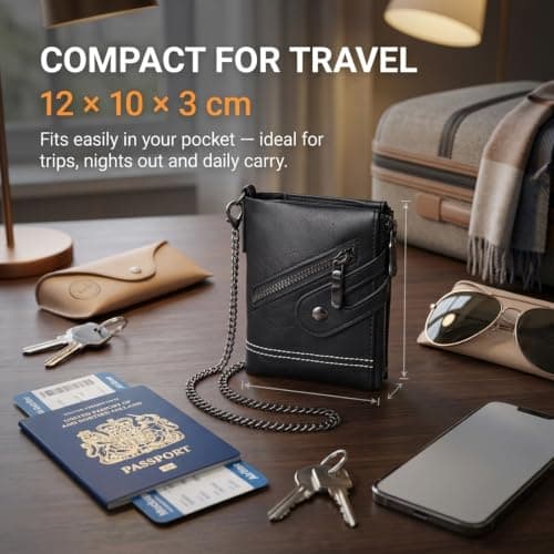 Oiieco Men‘s Wallet with Chain & RFID Blocking, 19-in-1 Organizer — view 6