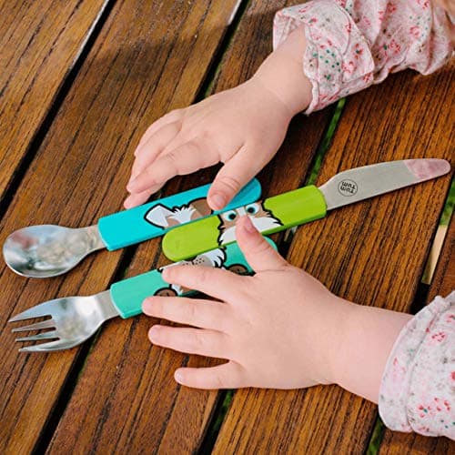 TUM TUM Toddler Cutlery Set with Travel Case, 3 Pcs Kids Cutlery Set Stainless Steel Includes 1 x Fork/Spoon/Knife, Kids Travel Cutlery Sets, BPA Free (Scruff The Dog) — view 5