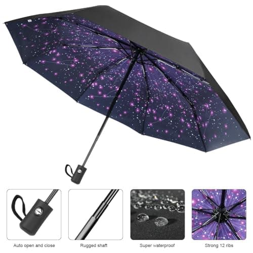 Aolso Travel Umbrella - Windproof Automatic, 8 Ribs Compact Folding, Auto Open/Close, Portable for Men & Women — view 4