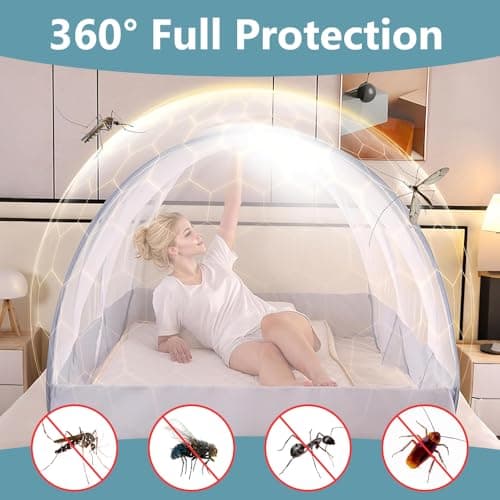 Jonuin Pop up Mosquito Net, 190x90x90cm Foldable Portable Mosquito Net, Adjustable Single Bed Mosquito Pop up Tent with Gray-edged Mesh Bottom, Mesh Mosquito Tent for Home, Camping, Travel, and Dorm — view 4