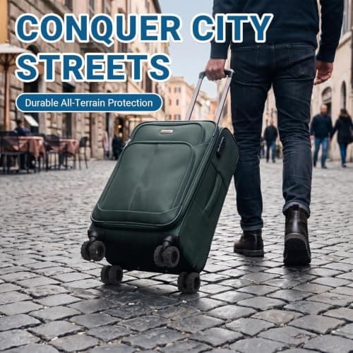 Heryson 8 Pcs Silicone Suitcase Wheel Protectors, Anti Scratch Noise Reduction Luggage Wheel Covers, Wear Resistant Spinner Wheel Protective Caps for Most Travel Trolley Suitcase Wheels — view 6