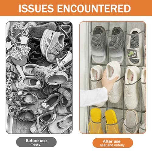 Over the Door Shoe Storage, 28 Large Mesh Pockets Hanging Shoe Storage — view 4