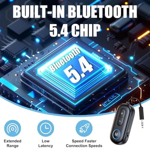 Airplane Bluetooth 5.4 Transmitter Receiver 2-in-1 Wireless Aux Adapter 3.5mm 18H Playtime Airfly pro 2 TV Airplane Car Gym Home Stereo Speaker Travel Flight — view 3