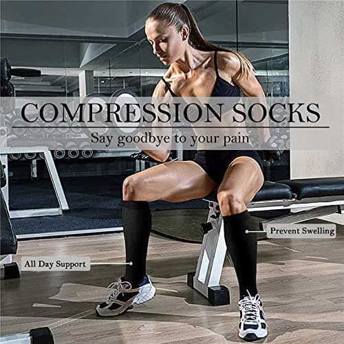 8 Pairs Compression Socks for Women and Men (15-20mmHg)- Great for Medical, Circulation,& Recovery,Nursing, Travel & Flight Socks - Running & Fitness… — view 6