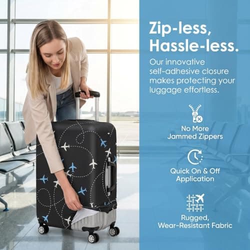 Luggage Cover Suitcase Protector, Elastic Travel Luggage Cover (Travel, L) — view 4