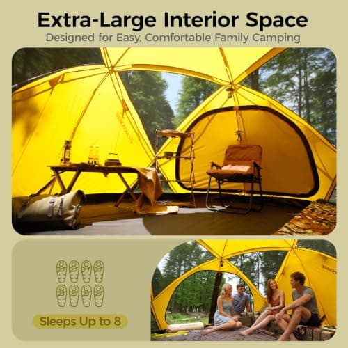 EchoSmile 8 Person Tents for Camping Waterproof Spacious Family Dome Tent — view 5