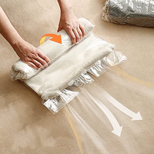 Roll Up Storage Bags for Travel, 8 Pack 2sizes 4(60 x 40 cm)+4(50 x 35 cm) Space Saver Pack Storage bag Travel Compression Bags for Suitcases, No Vacuum Needed — view 3