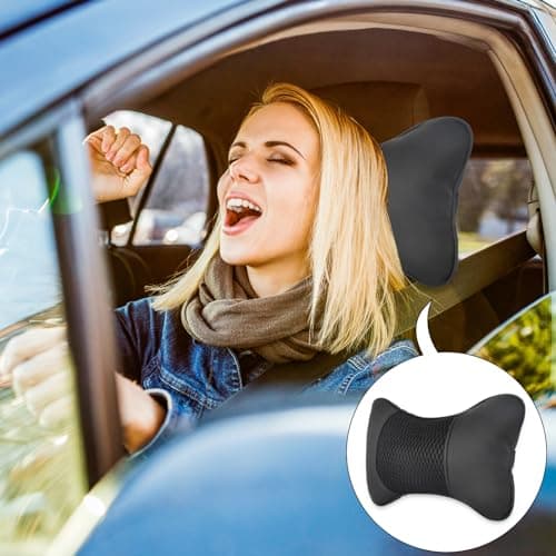 Tolenre Car Headrest Cushion, Auto Headrest PU Leather 28x18 cm, Comfortable Anti-Fatigue Breathable Car Cushion for Car Seat Travel Car Accessories — view 6
