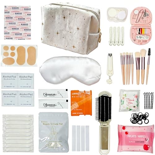 FUNWOOD Wedding Emergency Kit (Contains Alcohol & Wet Wipes), 70-in-1 Bridal Survival Pack, white, Bridal,bride to Be, Bridesmaid