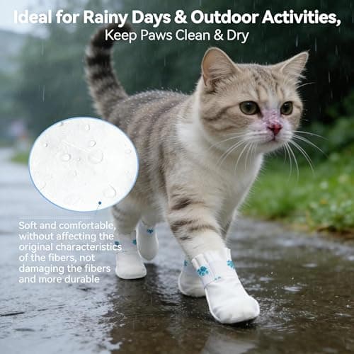 AYZDJ 20 Pairs Disposable Pet Booties - Waterproof Dog Shoes & Cat Paw Protectors for Walking, Wound Licking Prevention, Indoor/Outdoor Use, Reusable Protective Socks — view 6
