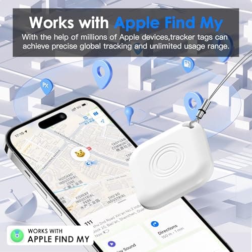 Hongtop 4 Pack Luggage Tracker,Bluetooth Tracker Works with Apple Find My(iOS Only),IP67 Waterproof,Replaceable Battery,Lost Mode,Smart Key Finder Item Locator for Keys,Luggage,Bags and More — view 3