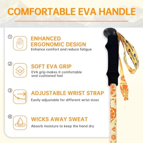 Kids Telescopic Walking Sticks,2 Pack Adjustable Trekking Poles for Hiking — view 2