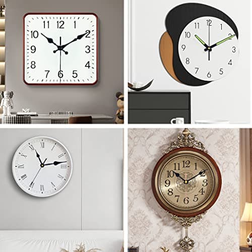 EMOON 3 Pieces Silent Clock Mechanism Replacement Kit, Battery Operated Clock Movement Parts with 7 Pack Clock Hands (Total Shaft Length 16mm,20mm,23mm) — view 5