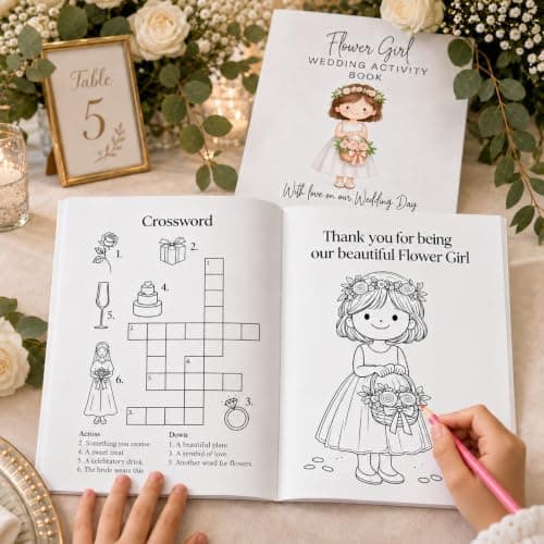 Hartscraft Flower Girl Activity Book for Kids – A5 Wedding Colouring Book with 24 Games, Puzzles, Mazes, Word Search, Drawing & Fun Wedding Activities — view 5