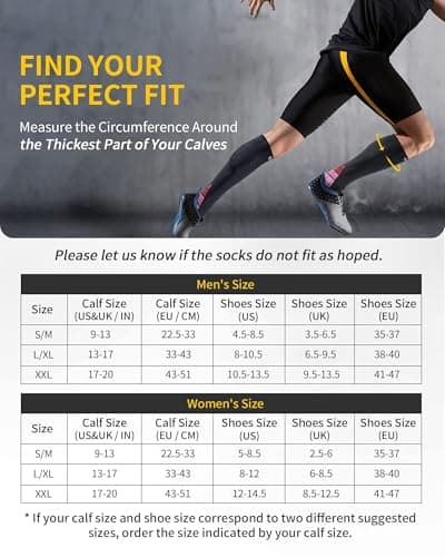 CAMBIVO Compression Socks for Women & Men 2 Pairs, Travel Flight Socks — view 2