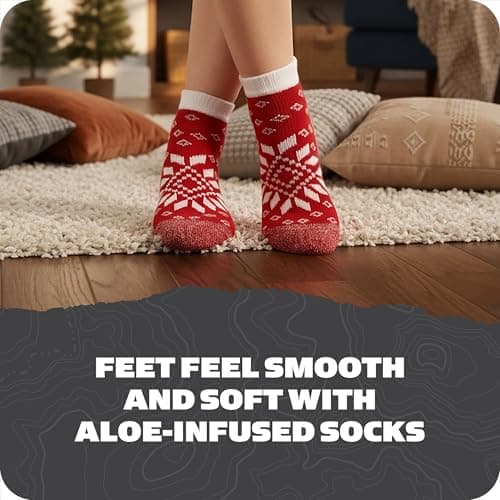 YakTrax Cabin Socks, Aloe-Infused Double-Layer Cosy Socks with Plush Lining — view 4